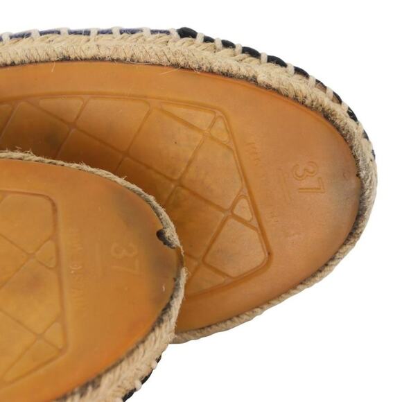Chanel Espadrille 37 Canvas Linen Raw Edge Cap-toe Flats CC-0717N-0002 - Picture 11 of 12